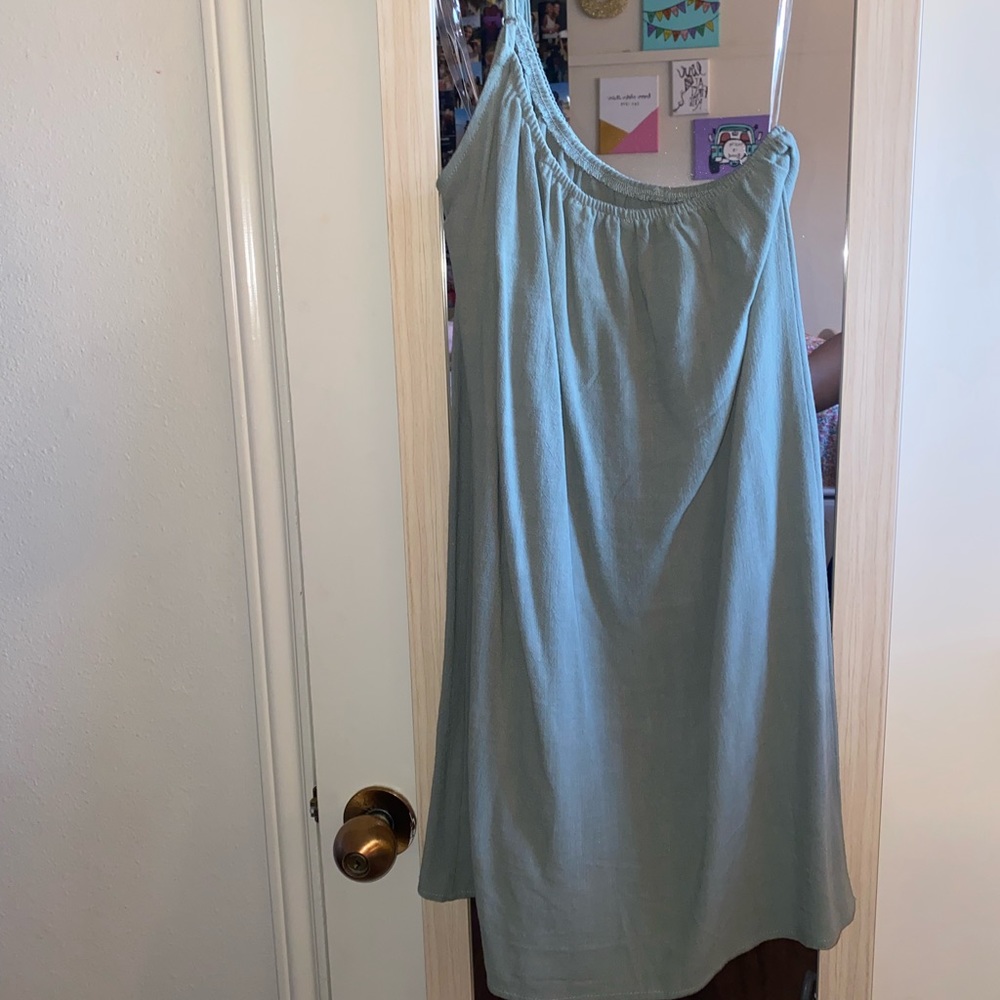 One shoulder light green mini Urban Outfitters dress
